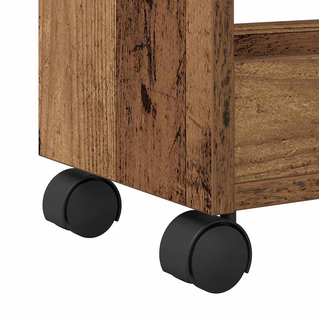 Cabinet with Wheel Old Wood 60 x 22 x 79 cm