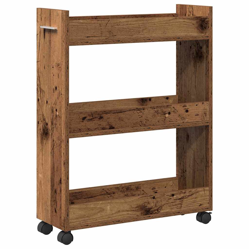 Cabinet with Wheel Old Wood 60 x 22 x 79 cm