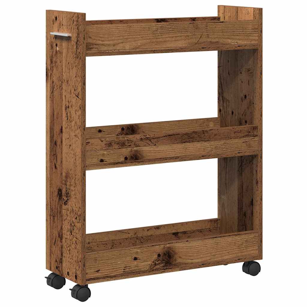 Cabinet with Wheel Old Wood 60 x 22 x 79 cm