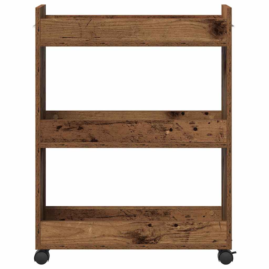 Cabinet with Wheel Old Wood 60 x 22 x 79 cm