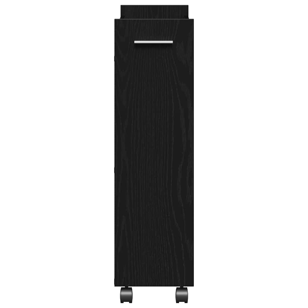 Cabinet with Wheel Black Oak 60 x 22 x 79 cm