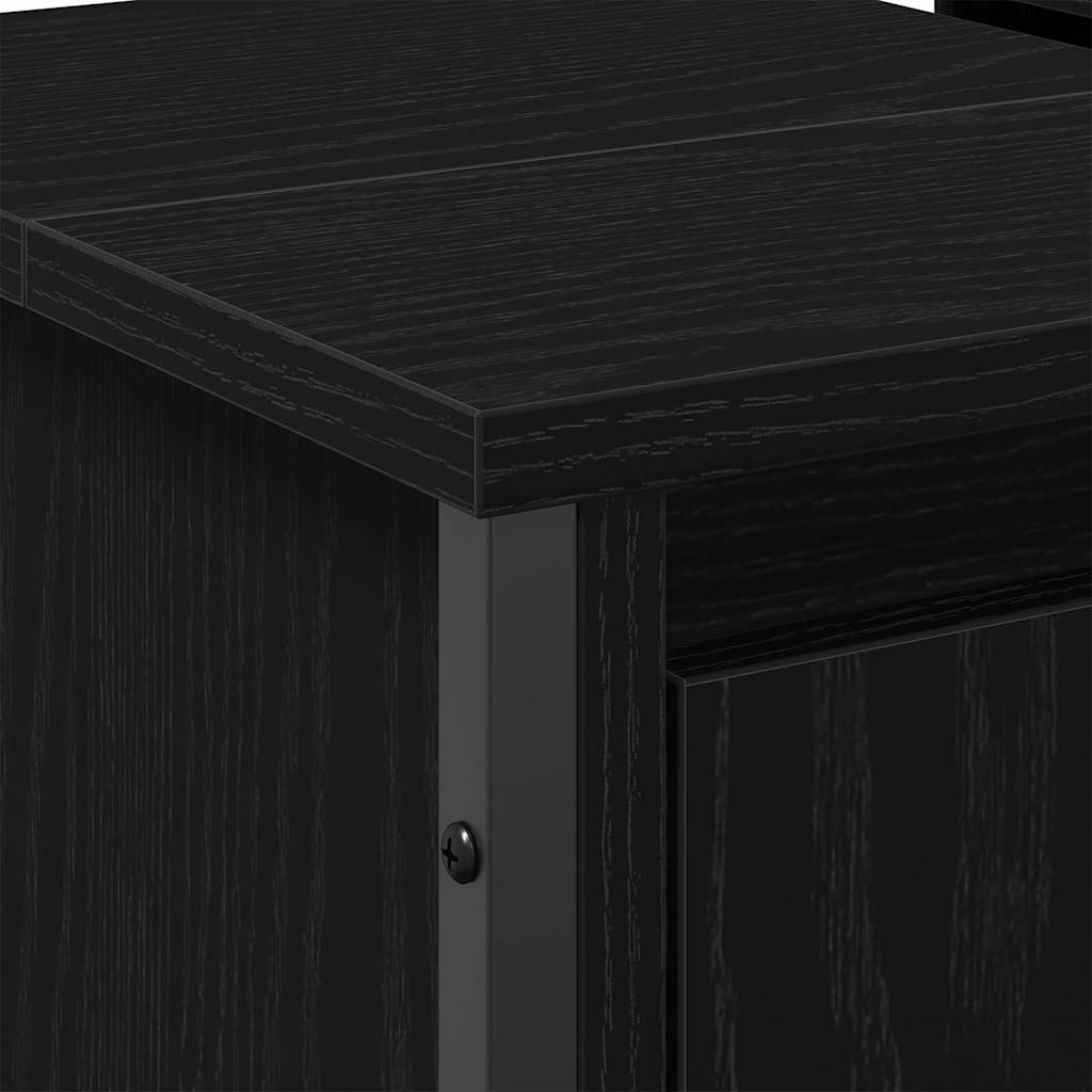 vidaXL Sink Cabinet Black Oak 60 x 35 x 60 cm Engineered wood