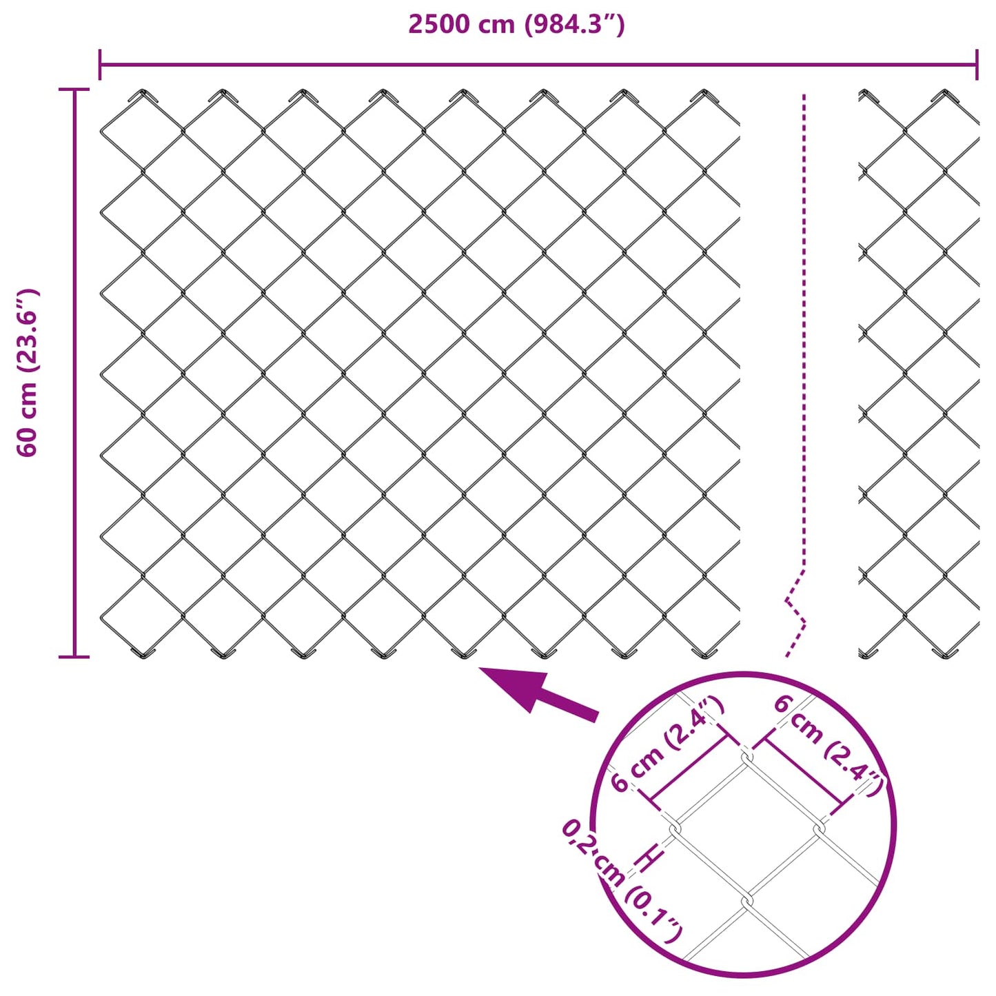 Chain Link Fence Silver
