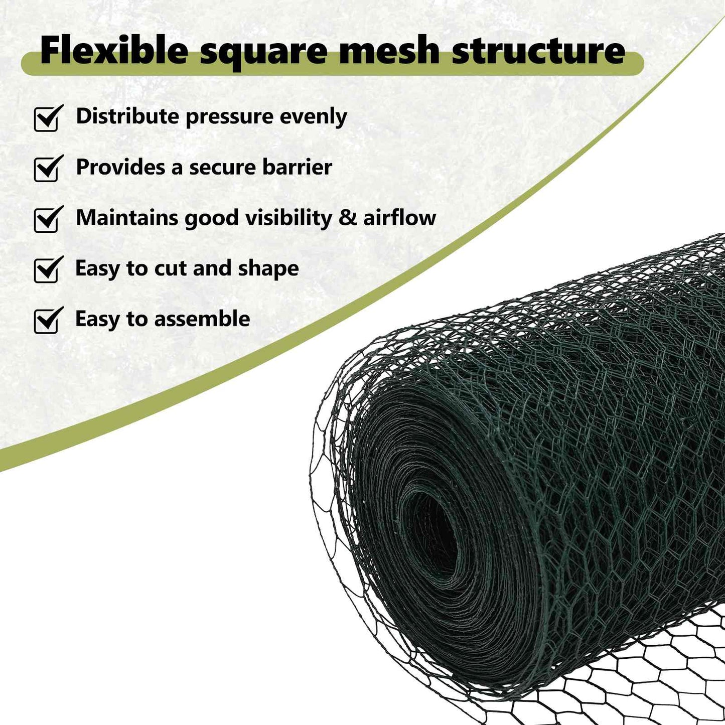 Hexagon Fence Green 1 x 10 m PVC