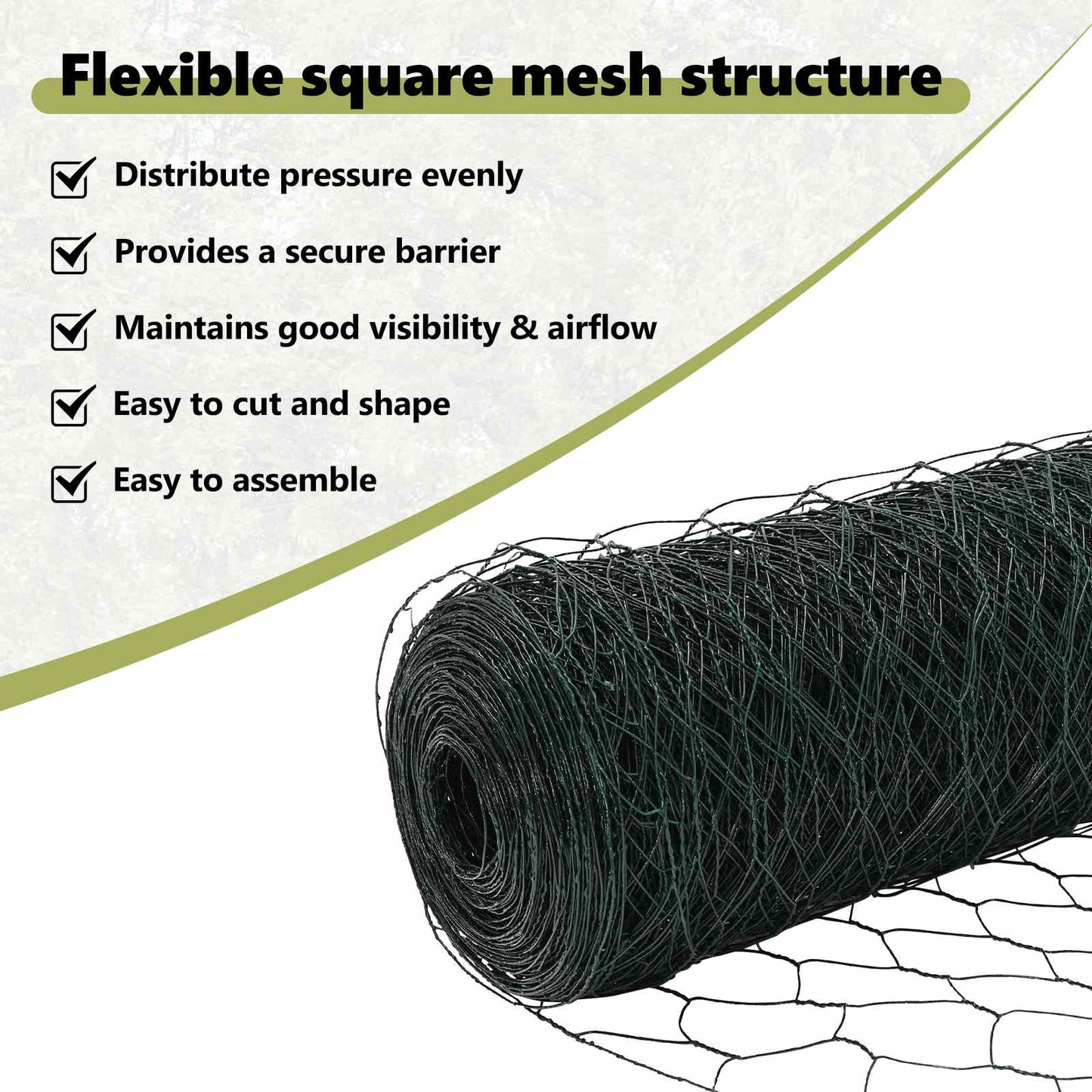 Hexagon Fence Green 1.2 x 10 m PVC