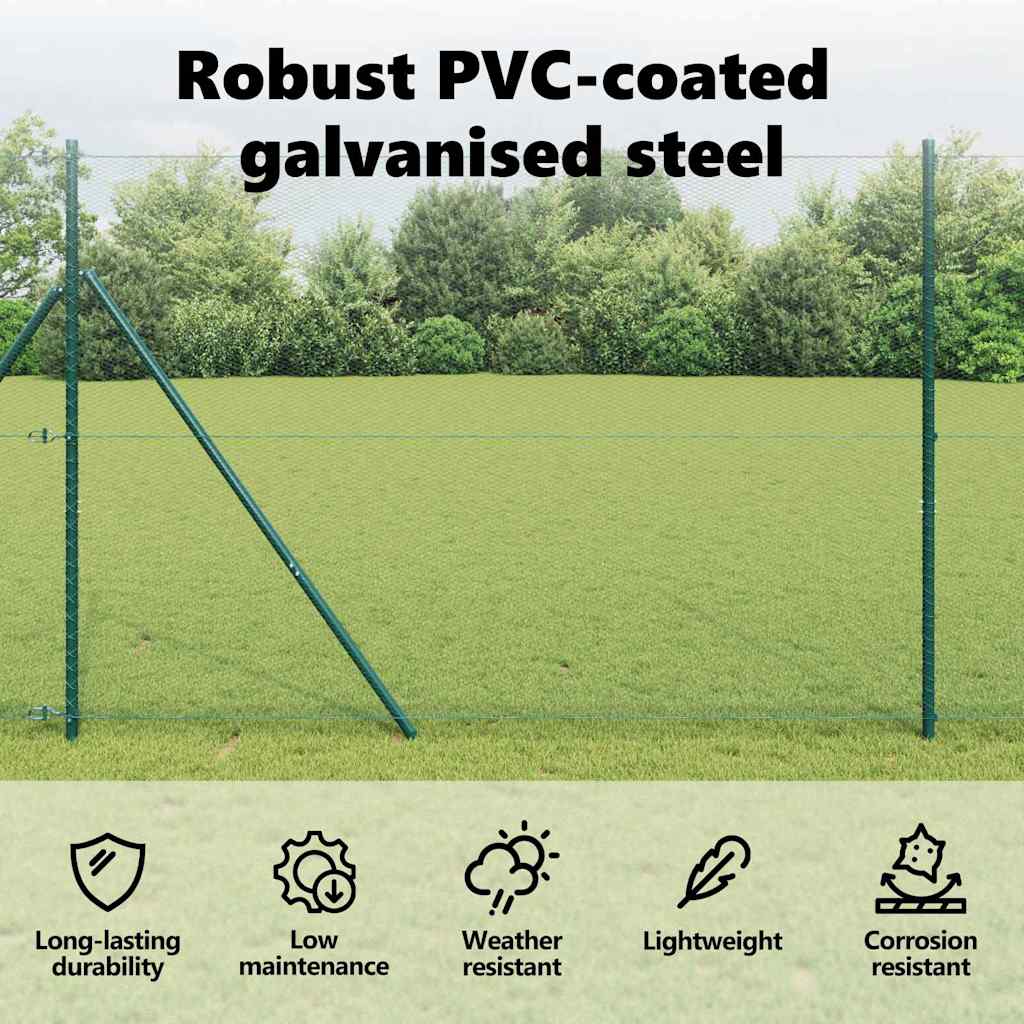 Hexagon Fence Green 1.5 x 10 m PVC