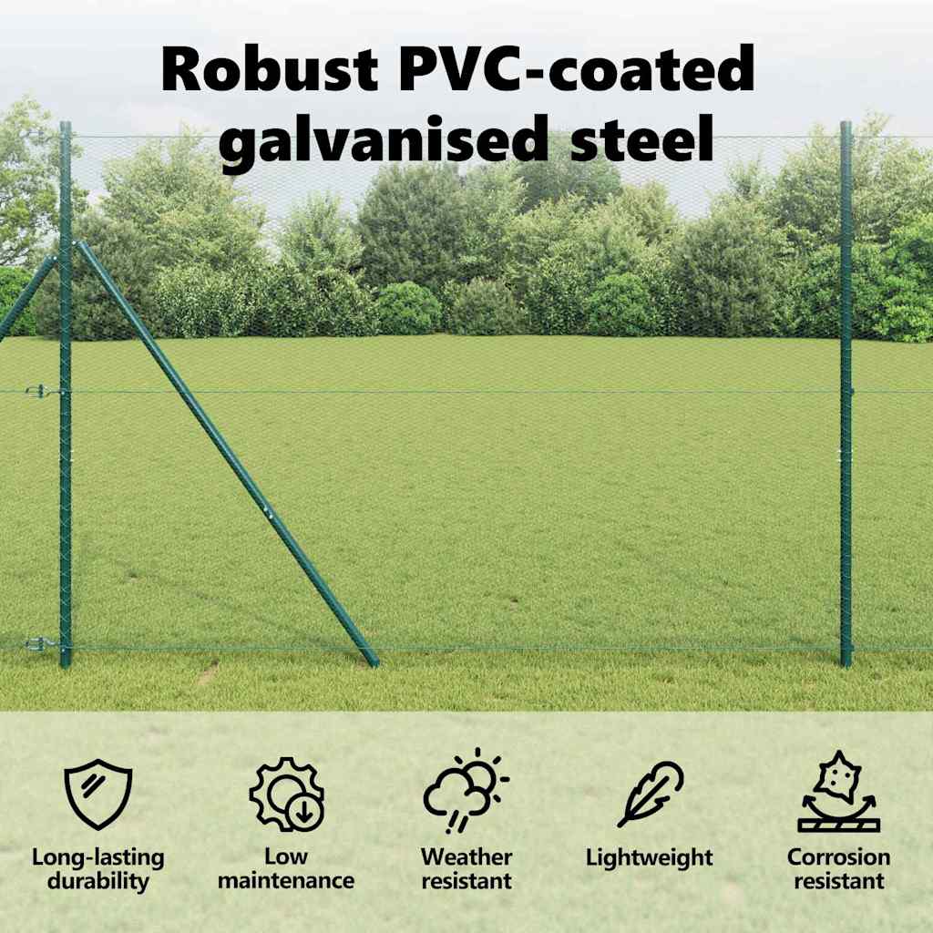 Hexagon Fence Green 1.5 x 10 m PVC