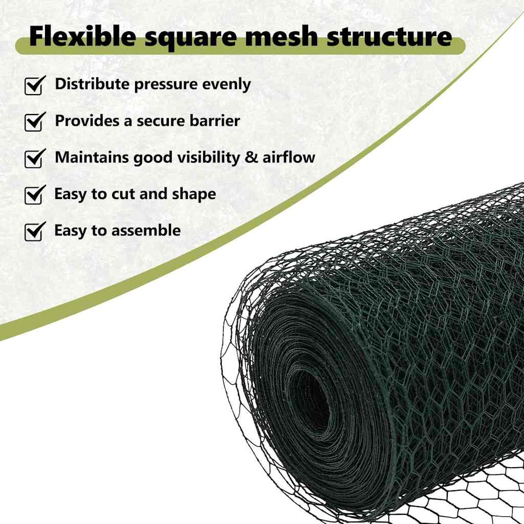 Hexagon Fence Green 1.5 x 10 m PVC