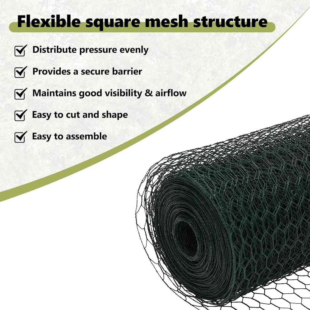 Hexagon Fence Green 1.6 x 10 m PVC