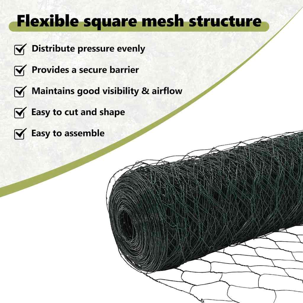 Hexagon Fence Green 1.6 x 10 m PVC