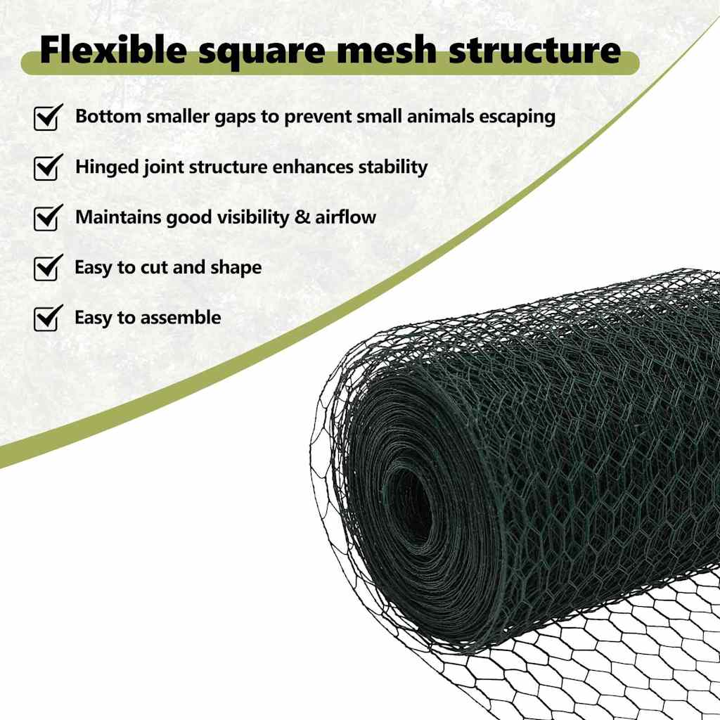 Hexagon Fence Green 1.6 x 10 m PVC