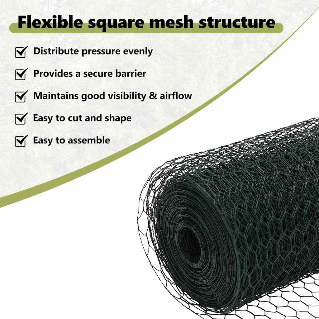 Hexagon Fence Green 0.4 x 25 m PVC