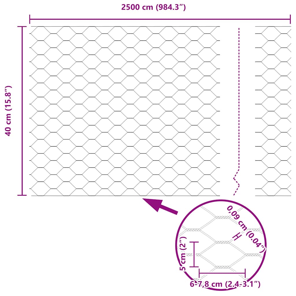 Hexagon Fence Green 0.4 x 25 m PVC