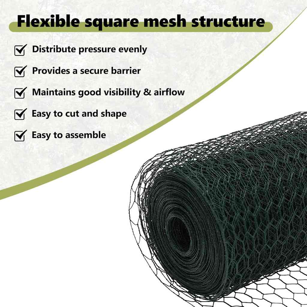 Hexagon Fence Green 0.6 x 25 m PVC