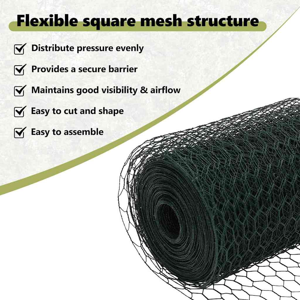 Hexagon Fence Green 0.8 x 25 m PVC