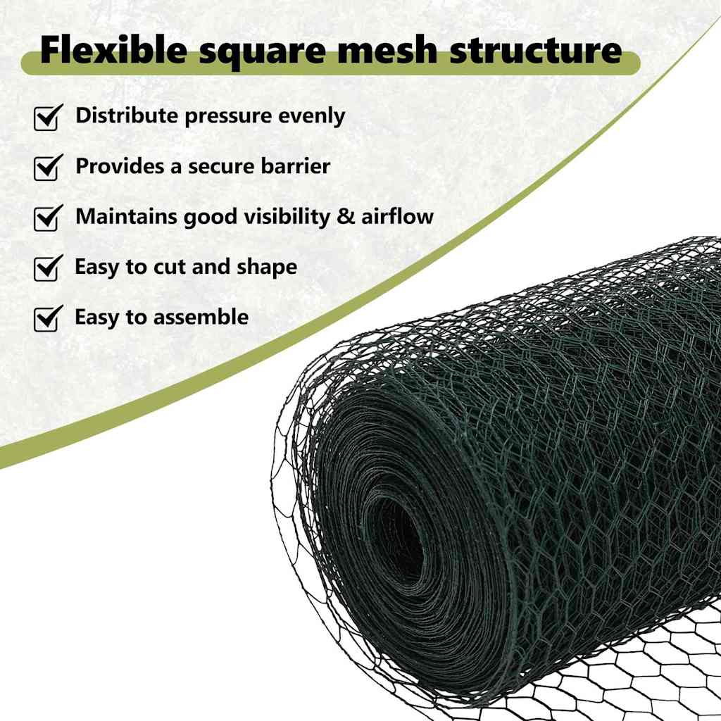 Hexagon Fence Green 1.4 x 25 m PVC