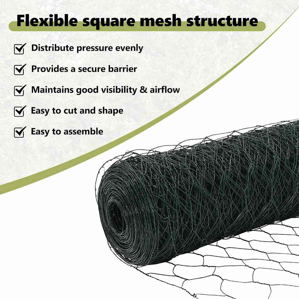 Hexagon Fence Green 1.4 x 25 m PVC