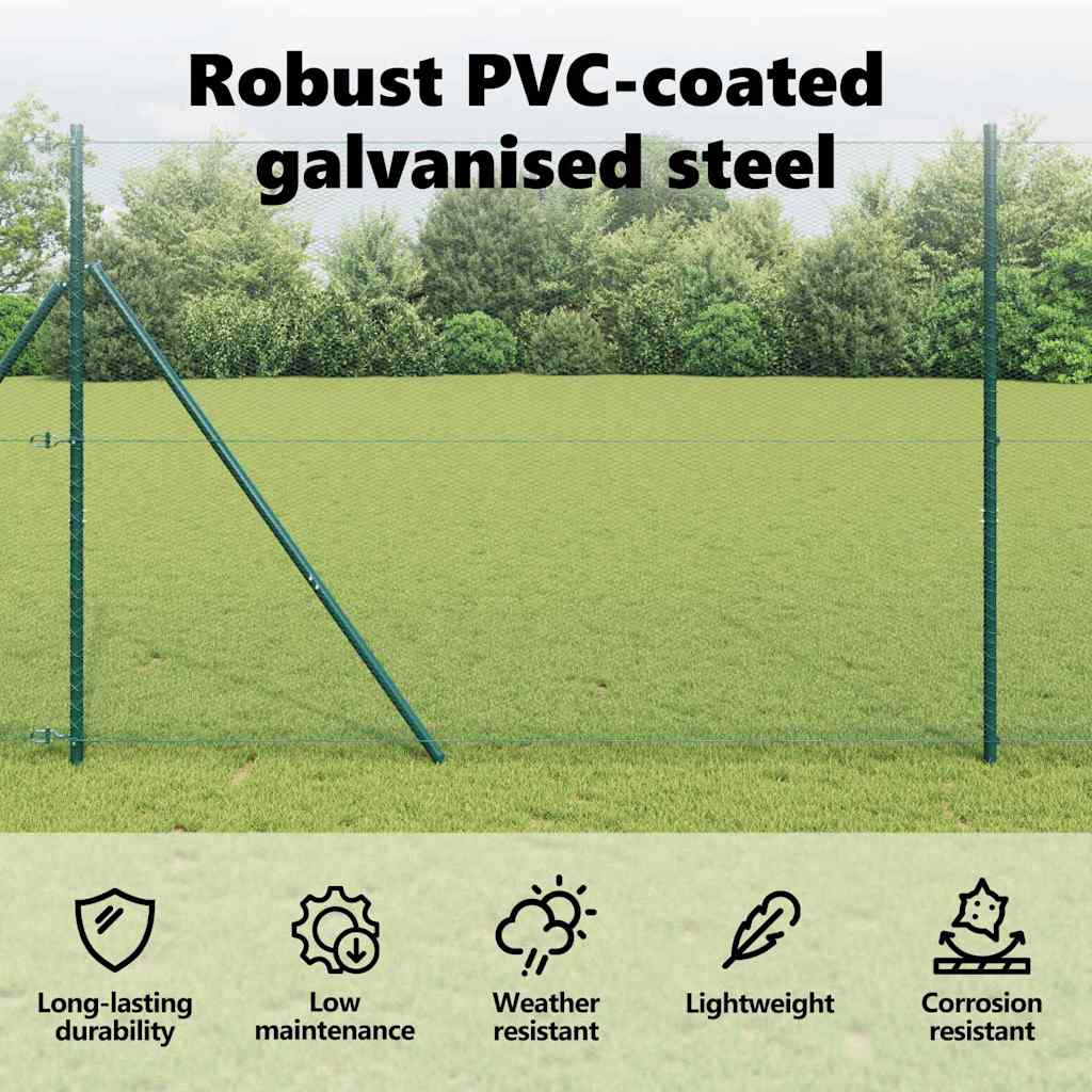 Hexagon Fence Green 1.6 x 25 m PVC