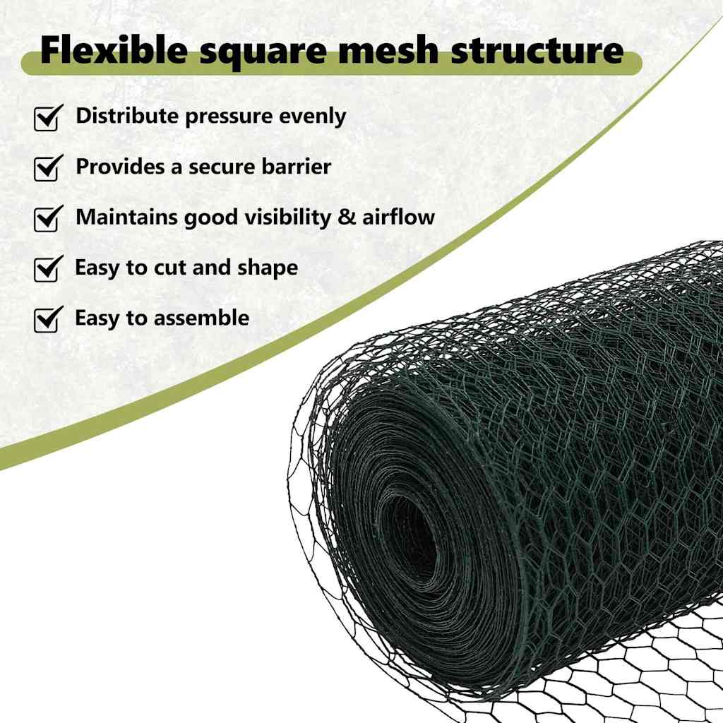 Hexagon Fence Green 1.6 x 25 m PVC