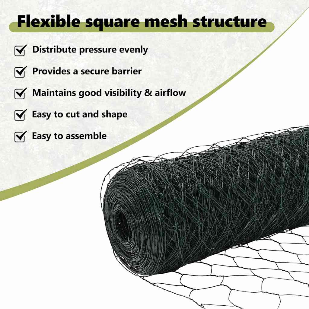Hexagon Fence Green 1.6 x 25 m PVC