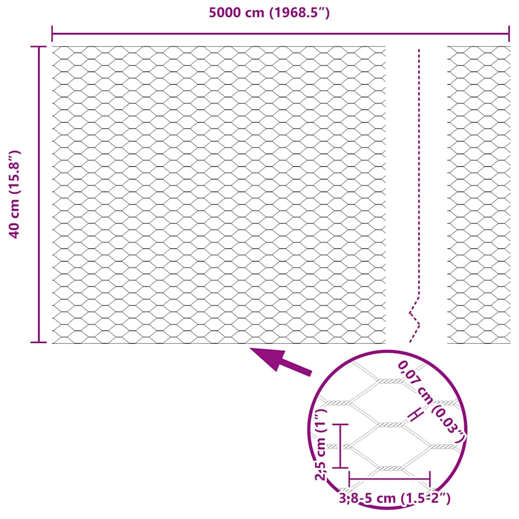 Hexagon Fence Green 0.4 x 50 m PVC