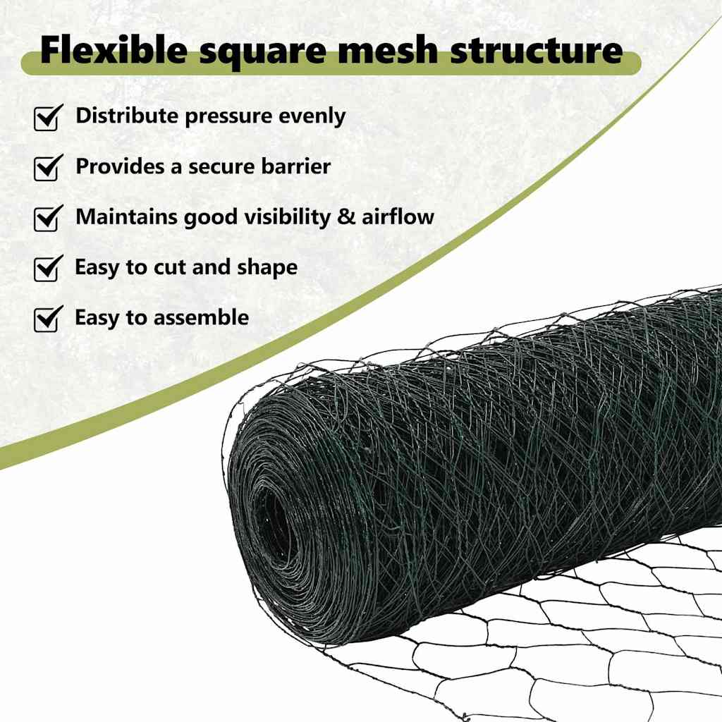 Hexagon Fence Green 0.5 x 50 m PVC