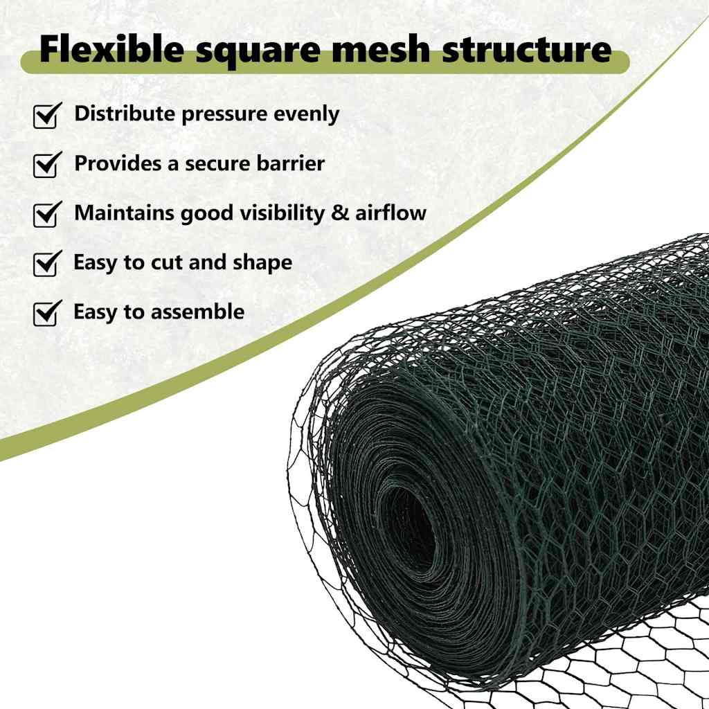 Hexagon Fence Green 0.6 x 50 m PVC
