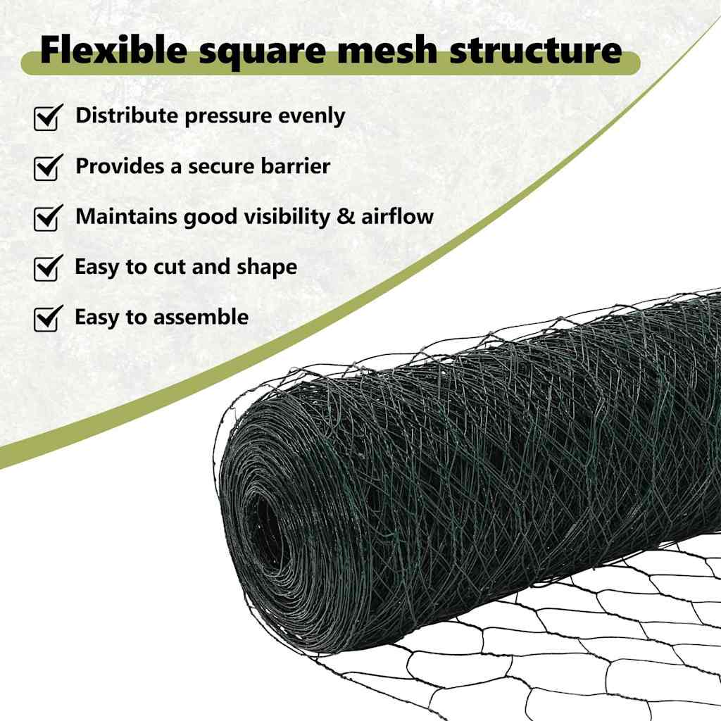 Hexagon Fence Green 0.6 x 50 m PVC