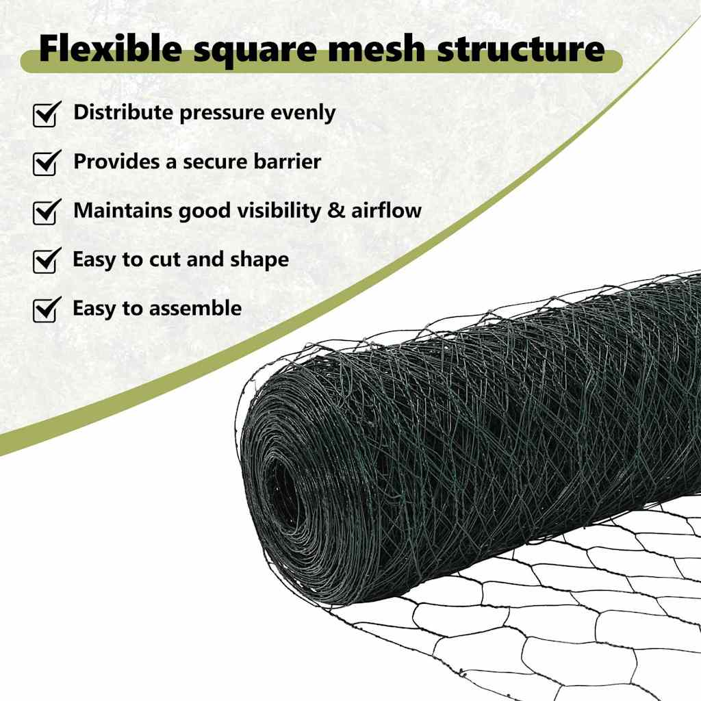 Hexagon Fence Green 0.8 x 50 m PVC