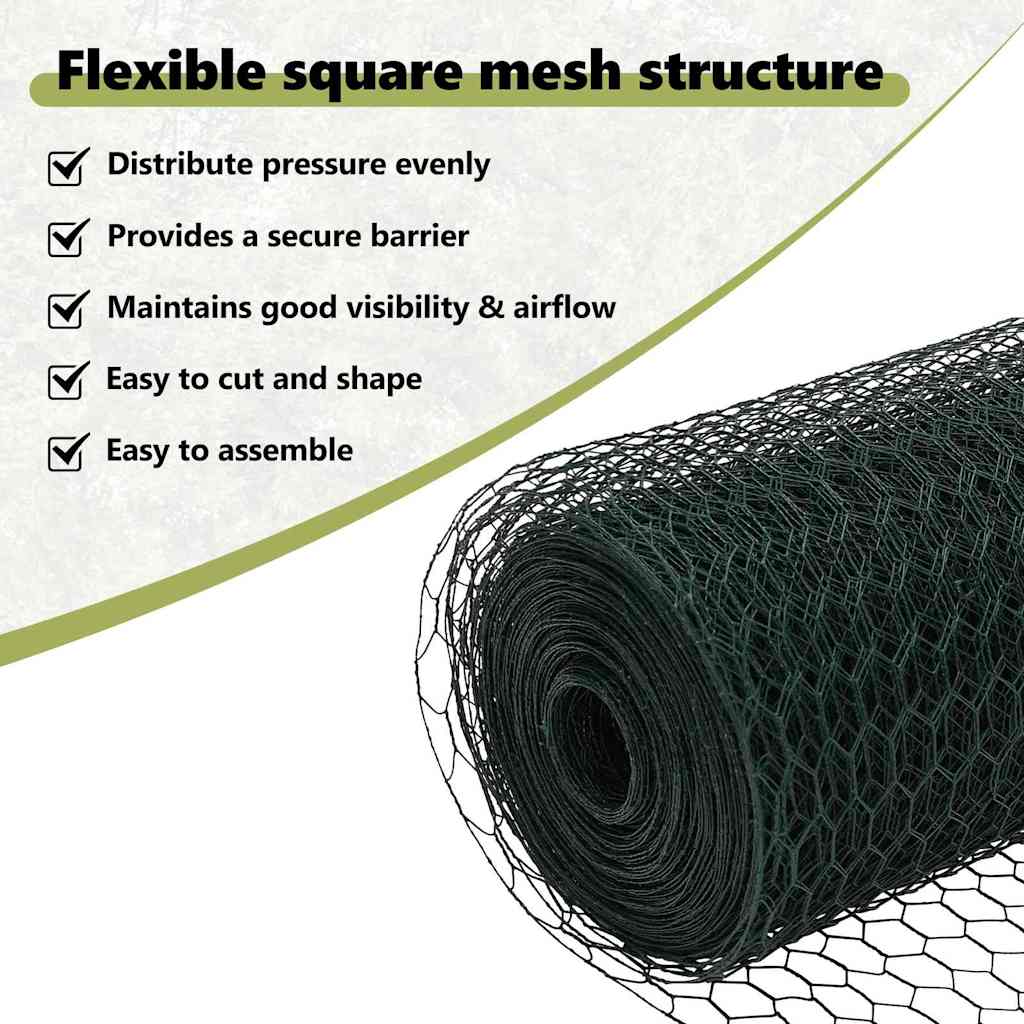 Hexagon Fence Green 1 x 50 m PVC
