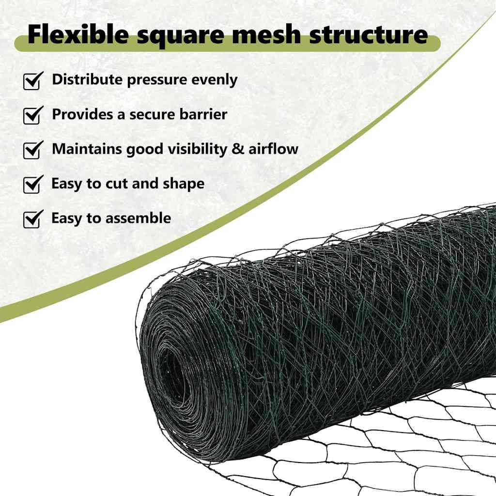 Hexagon Fence Green 1 x 50 m PVC