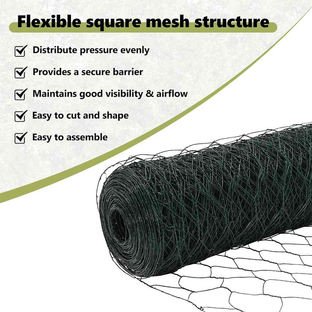 Hexagon Fence Green 1.5 x 50 m PVC