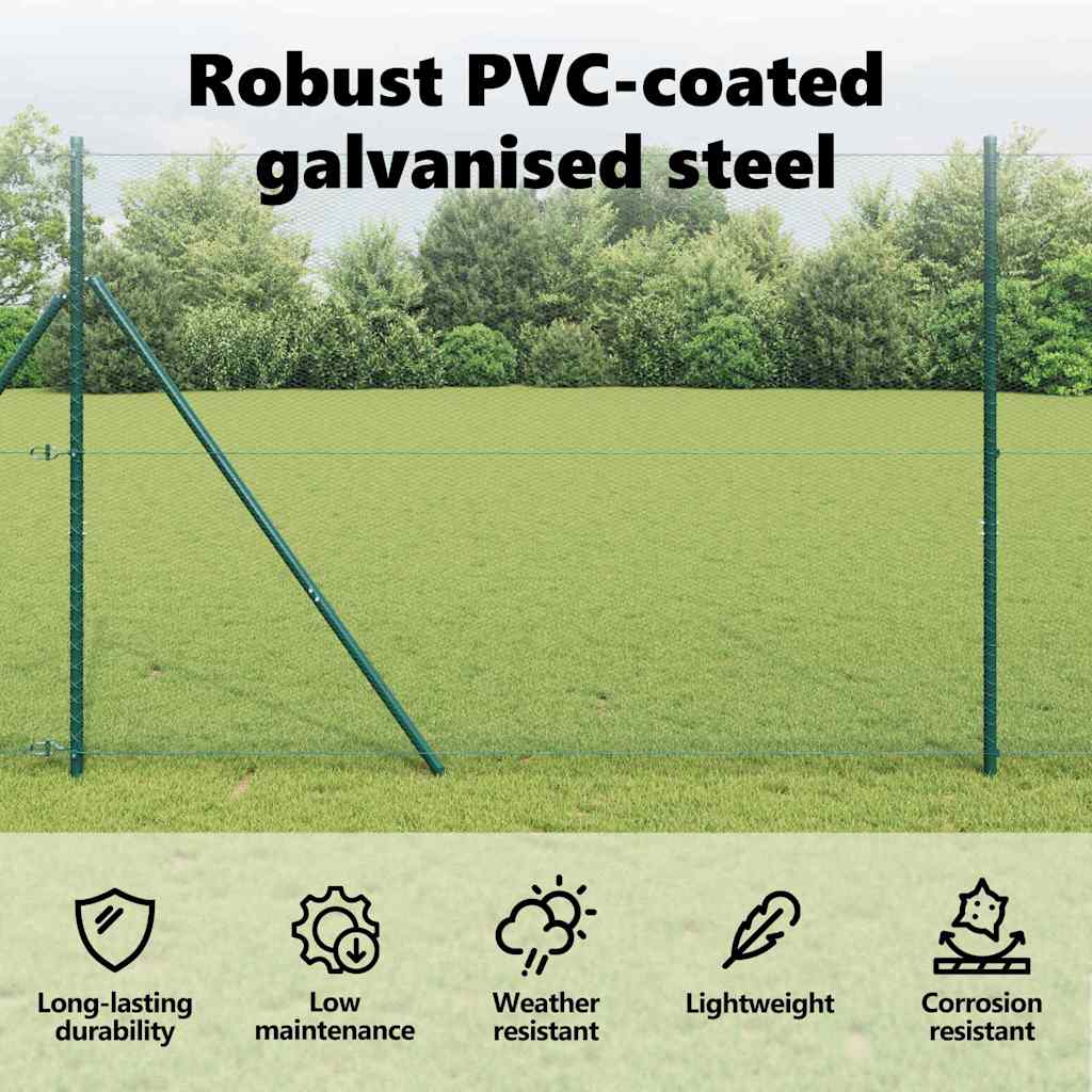 Hexagon Fence Green 1.6 x 50 m PVC