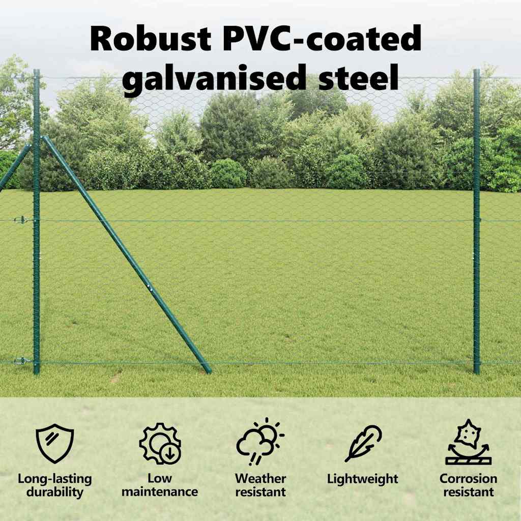 Hexagon Fence Green 1.6 x 50 m PVC