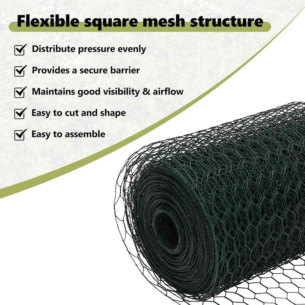 Hexagon Fence Green 0.5 x 100 m PVC