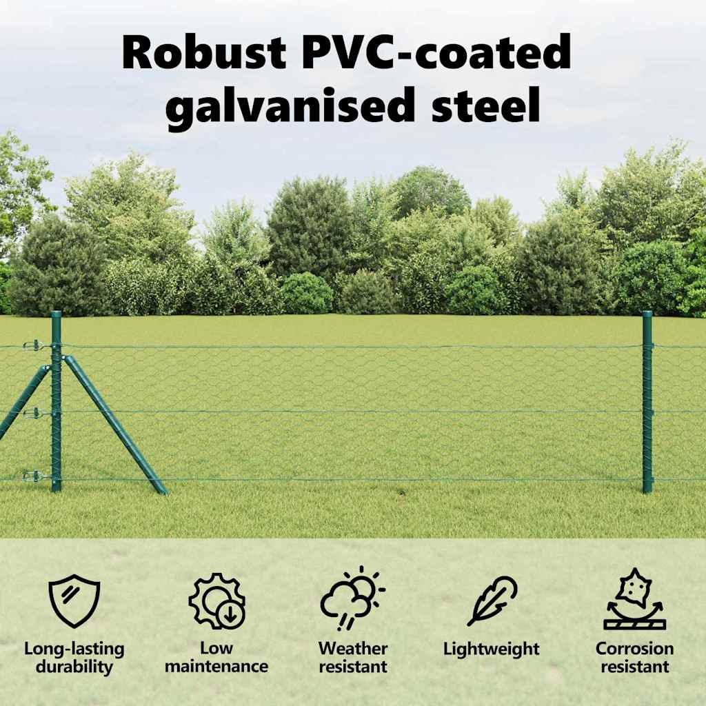 Hexagon Fence Green 0.5 x 100 m PVC