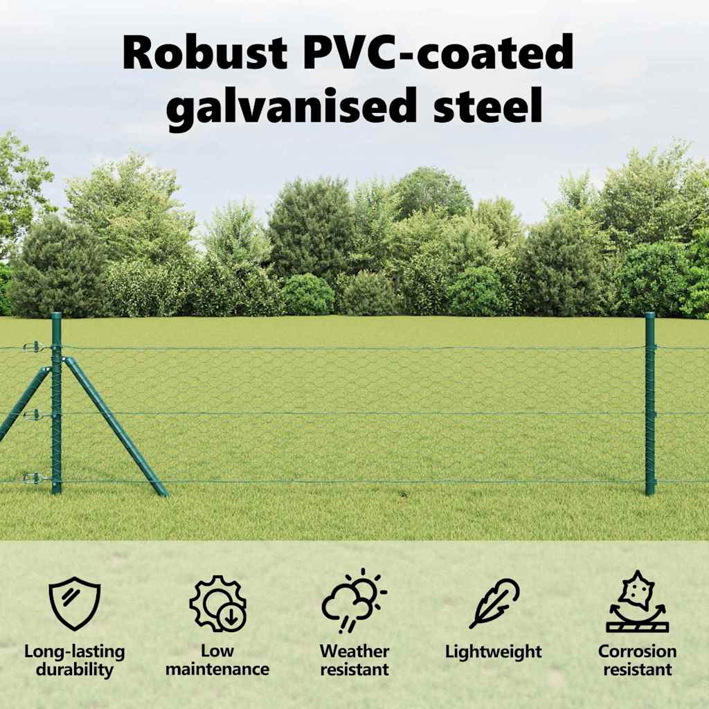 Hexagon Fence Green 0.6 x 100 m PVC