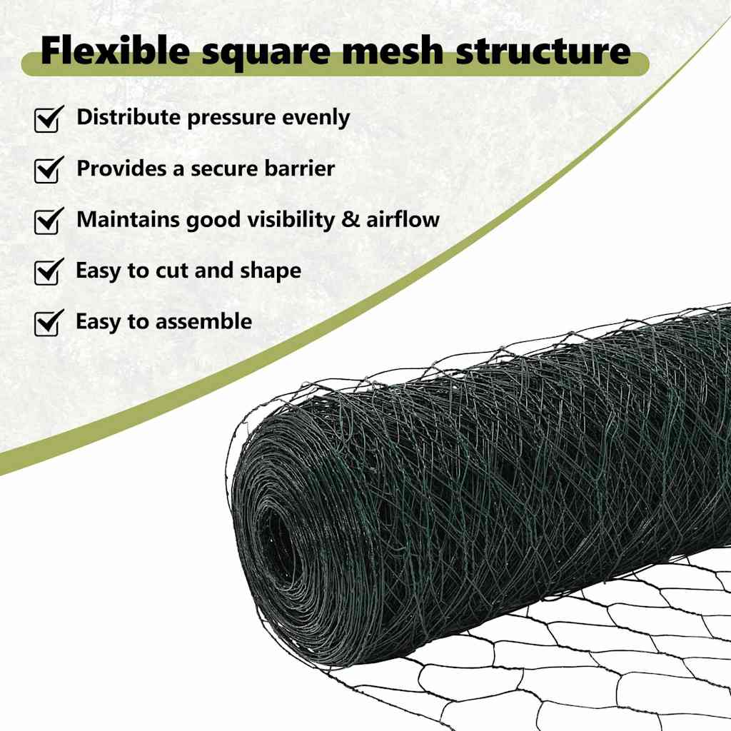 Hexagon Fence Green 0.6 x 100 m PVC