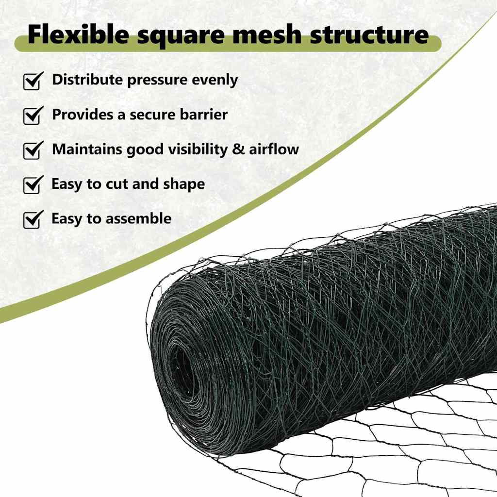 Hexagon Fence Green 0.8 x 100 m PVC