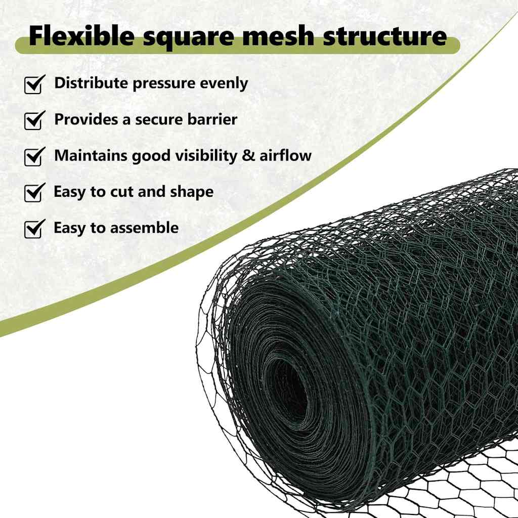 Hexagon Fence Green 1 x 100 m PVC