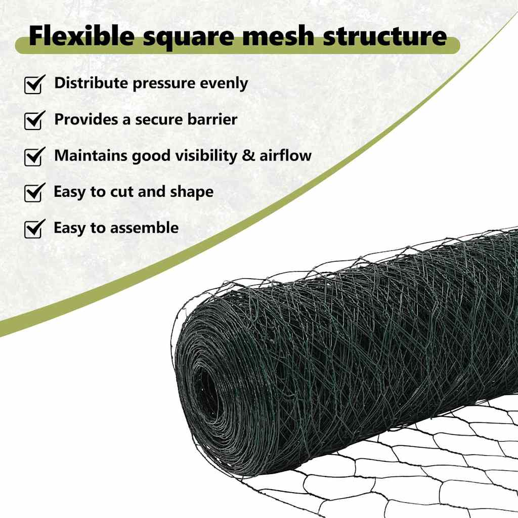Hexagon Fence Green 1 x 100 m PVC