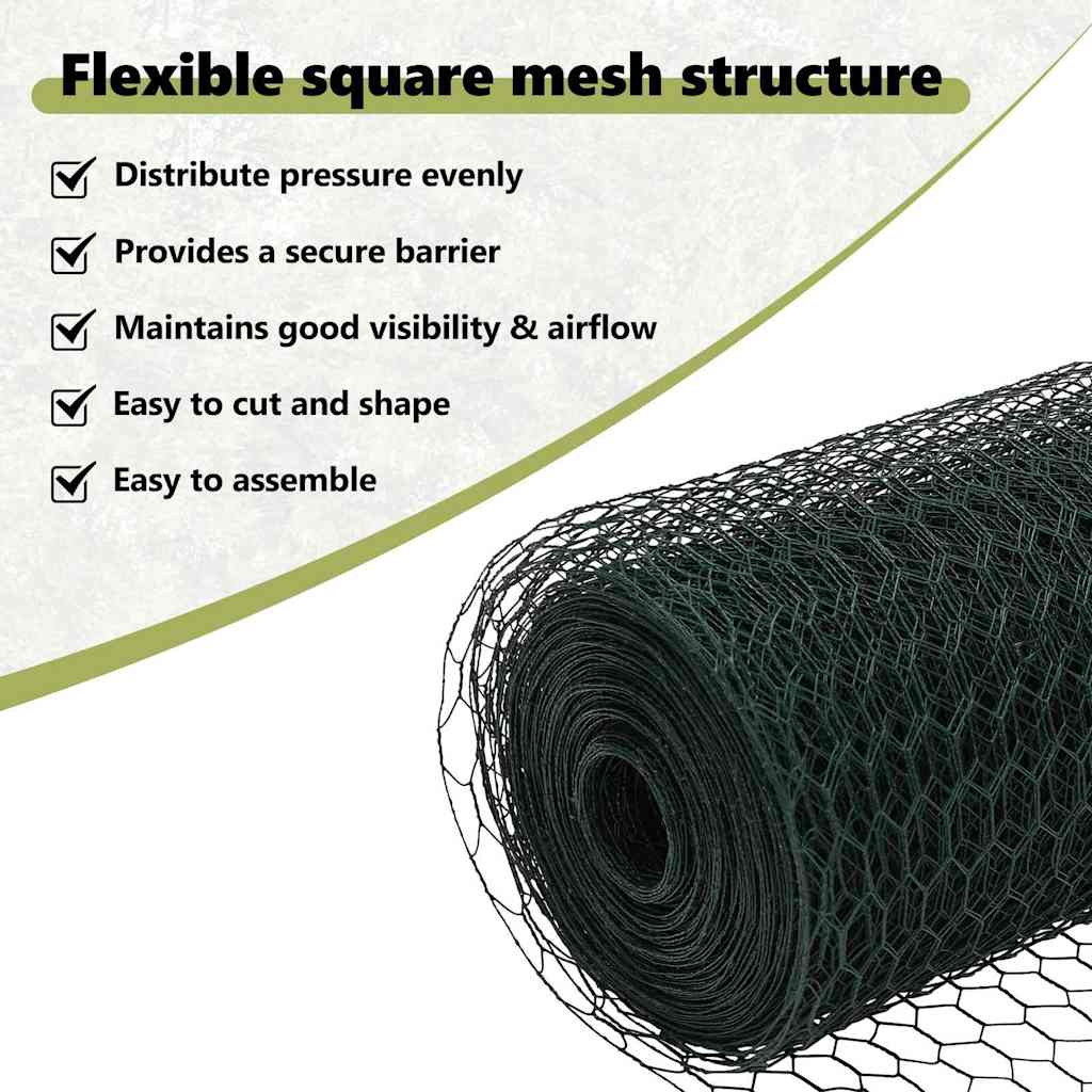 Hexagon Fence Green 1.5 x 100 m PVC