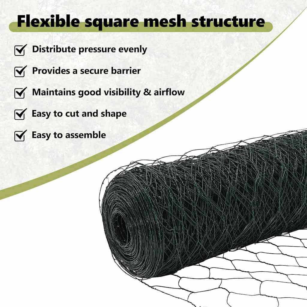 Hexagon Fence Green 1.5 x 100 m PVC