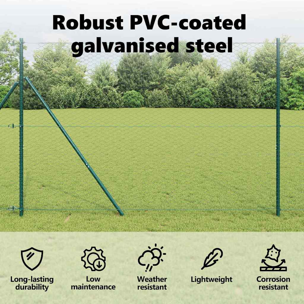 Hexagon Fence Green 1.6 x 100 m PVC
