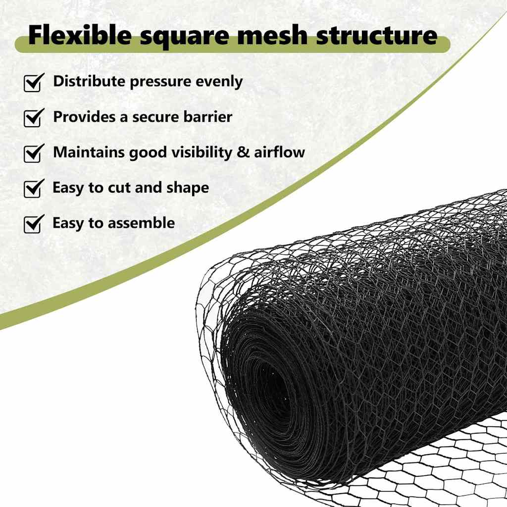 Hexagon Fence Grey 1.2 x 10 m PVC