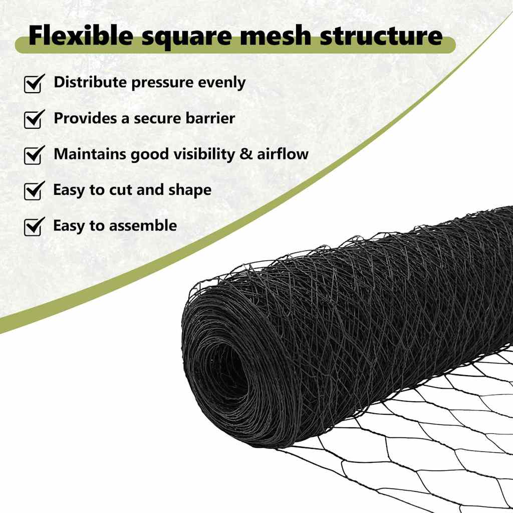 Hexagon Fence Grey 1.2 x 10 m PVC