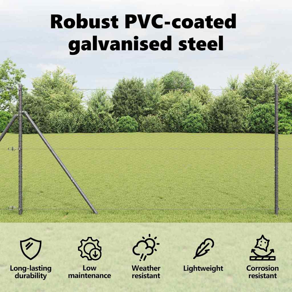 Hexagon Fence Grey 1.4 x 10 m PVC