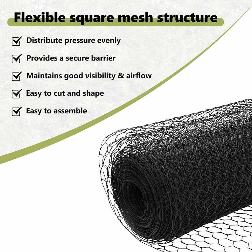 Hexagon Fence Grey 1.4 x 10 m PVC