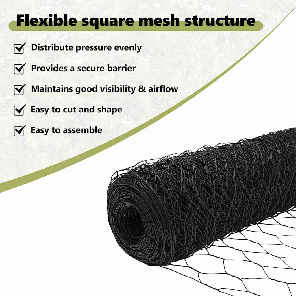 Hexagon Fence Grey 1.4 x 10 m PVC