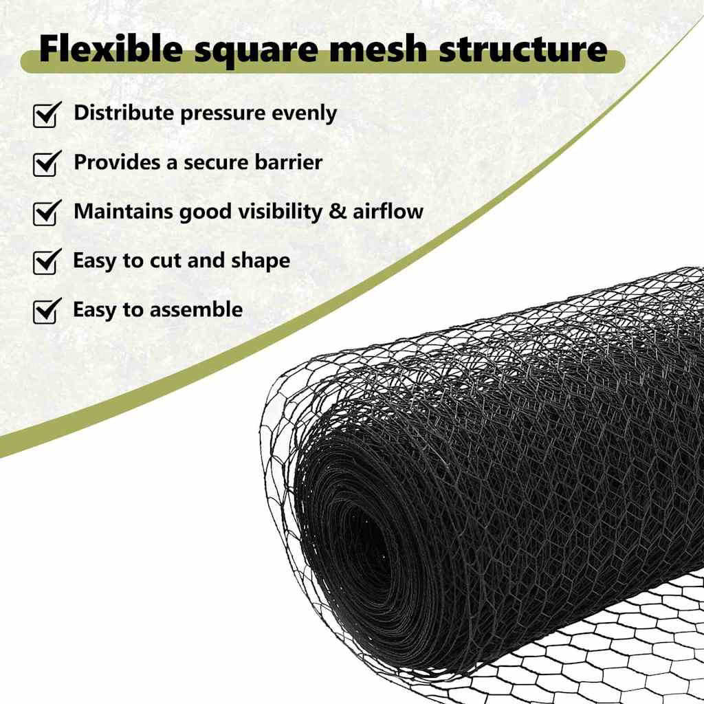 Hexagon Fence Grey 1.6 x 10 m Steel